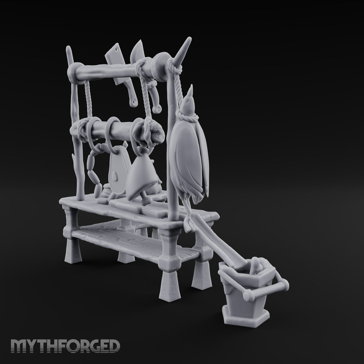 Fresh Off the Hook Wooden Butcher Stall