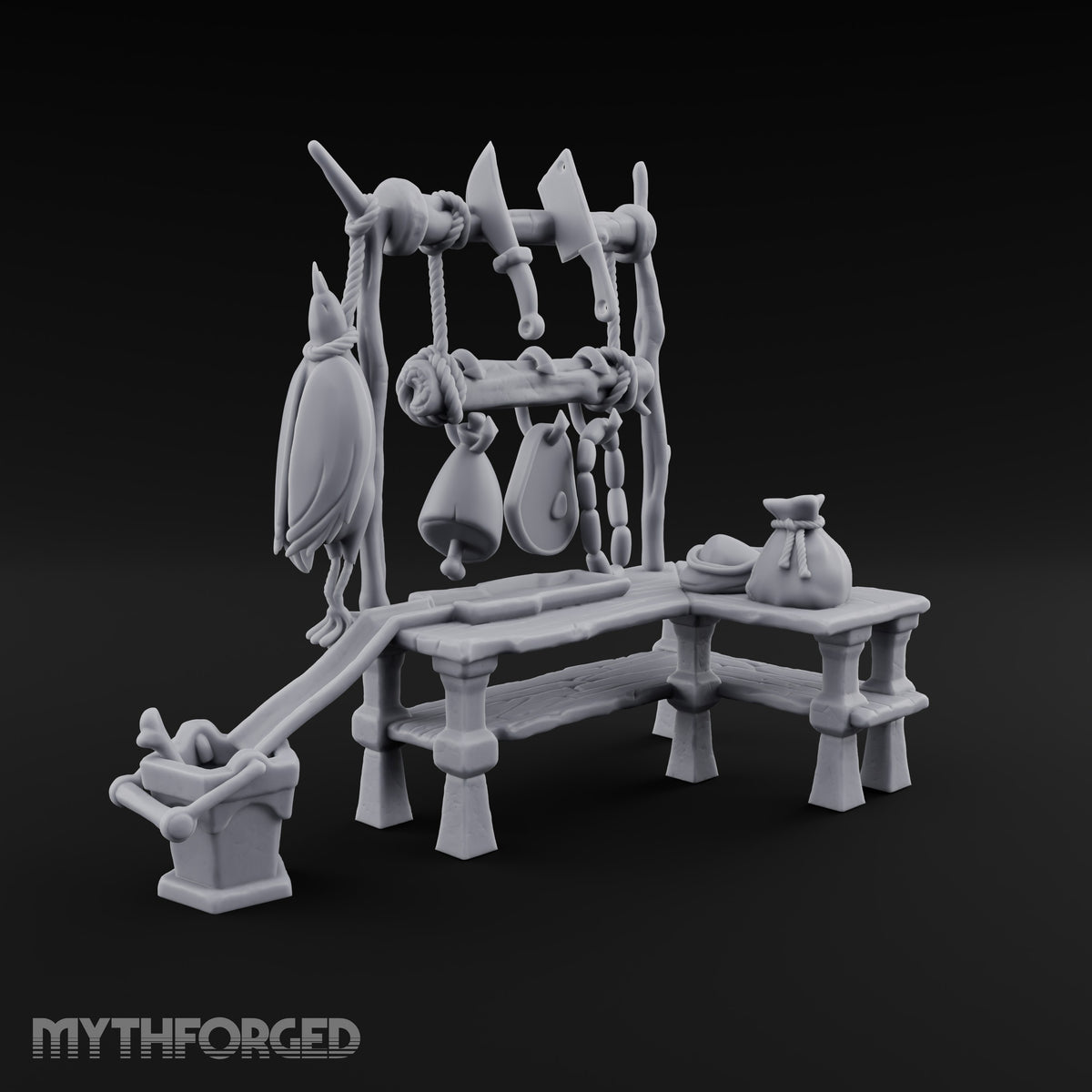 Fresh Off the Hook Wooden Butcher Stall