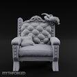 Button-Tufted Noble Captain's Armchair Miniature for Dungeons and Dragons, Pathfinder or other TTRPGs