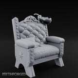 Button-Tufted Noble Captain's Armchair Miniature for Dungeons and Dragons, Pathfinder or other TTRPGs