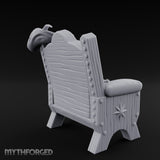 Button-Tufted Noble Captain's Armchair Miniature for Dungeons and Dragons, Pathfinder or other TTRPGs