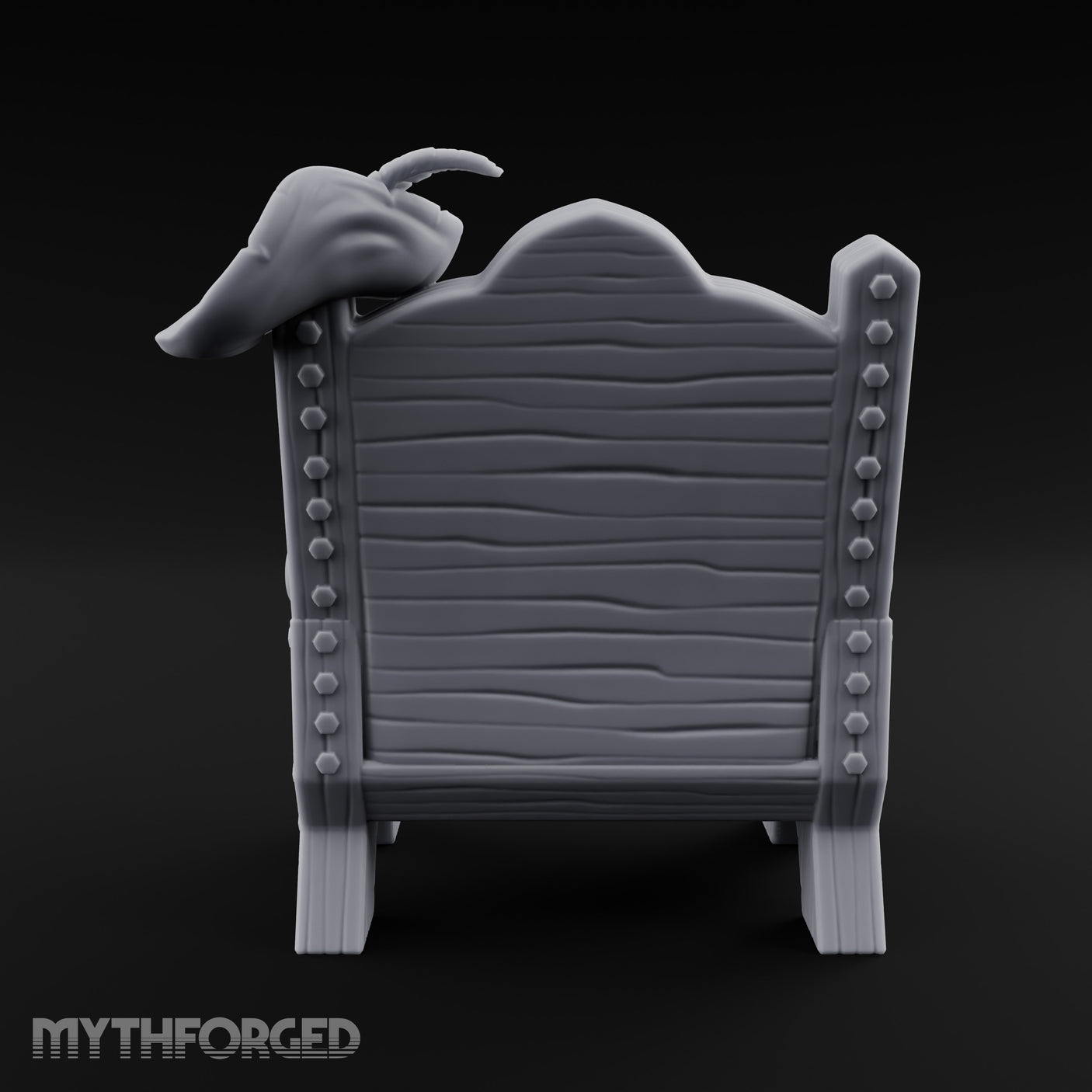 Button-Tufted Noble Captain's Armchair Miniature for Dungeons and Dragons, Pathfinder or other TTRPGs