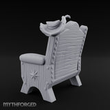 Button-Tufted Noble Captain's Armchair Miniature for Dungeons and Dragons, Pathfinder or other TTRPGs