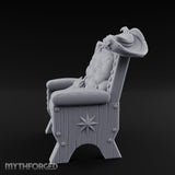 Button-Tufted Noble Captain's Armchair Miniature for Dungeons and Dragons, Pathfinder or other TTRPGs