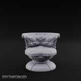 Button-Tufted Pedestal-Based Noble Swivel Chair Miniature for Dungeons and Dragons, Pathfinder or other TTRPGs