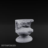 Button-Tufted Pedestal-Based Noble Swivel Chair Miniature for Dungeons and Dragons, Pathfinder or other TTRPGs