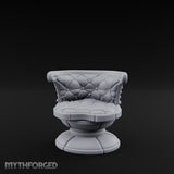 Button-Tufted Pedestal-Based Noble Swivel Chair Miniature for Dungeons and Dragons, Pathfinder or other TTRPGs