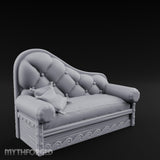Button-Tufted Wave-Scrolled Pirate Captain's Chaise Lounge gallery 2