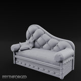 Button-Tufted Wave-Scrolled Pirate Captain's Chaise Lounge gallery 8