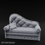 Button-Tufted Wave-Scrolled Pirate Captain's Chaise Lounge gallery 9