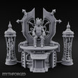Cable-Pierced Spike-Crowned Mind Control Throne Set Miniature for Dungeons and Dragons, Pathfinder or other TTRPGs