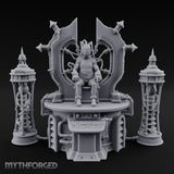 Cable-Pierced Spike-Crowned Mind Control Throne Set Miniature for Dungeons and Dragons, Pathfinder or other TTRPGs