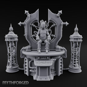 Cable-Pierced Spike-Crowned Mind Control Throne Set Miniature for Dungeons and Dragons, Pathfinder or other TTRPGs