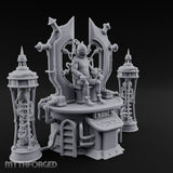 Cable-Pierced Spike-Crowned Mind Control Throne Set Miniature for Dungeons and Dragons, Pathfinder or other TTRPGs