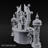 Cable-Pierced Spike-Crowned Mind Control Throne Set Miniature for Dungeons and Dragons, Pathfinder or other TTRPGs