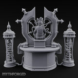 Cable-Pierced Spike-Crowned Mind Control Throne Set Miniature for Dungeons and Dragons, Pathfinder or other TTRPGs