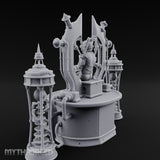 Cable-Pierced Spike-Crowned Mind Control Throne Set Miniature for Dungeons and Dragons, Pathfinder or other TTRPGs