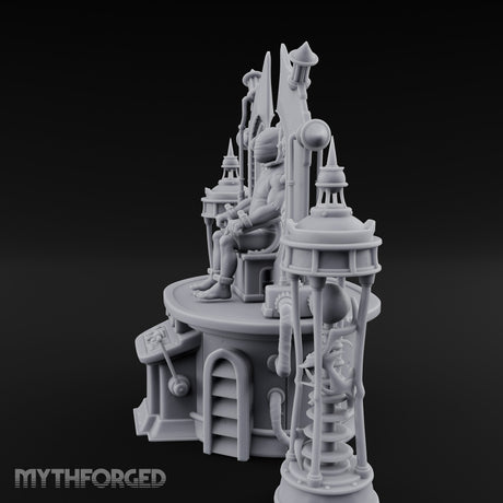 Cable-Pierced Spike-Crowned Mind Control Throne Set Miniature for Dungeons and Dragons, Pathfinder or other TTRPGs