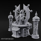 Cable-Pierced Spike-Crowned Mind Control Throne Set Miniature for Dungeons and Dragons, Pathfinder or other TTRPGs