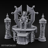 Cable-Pierced Spike-Crowned Mind Control Throne Set Miniature for Dungeons and Dragons, Pathfinder or other TTRPGs