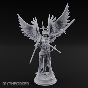 Wings Spread Wide Angel Paladin Miniature for Dungeons and Dragons, Pathfinder or other TTRPGs