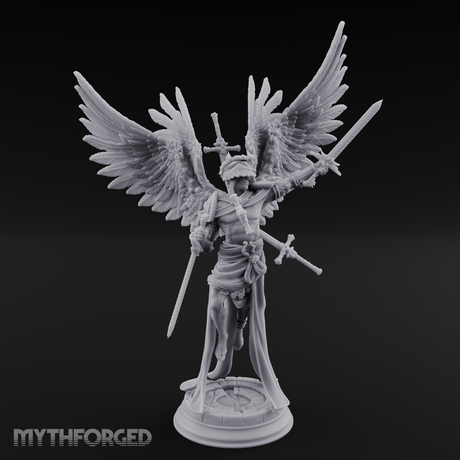 Wings Spread Wide Angel Paladin Miniature for Dungeons and Dragons, Pathfinder or other TTRPGs