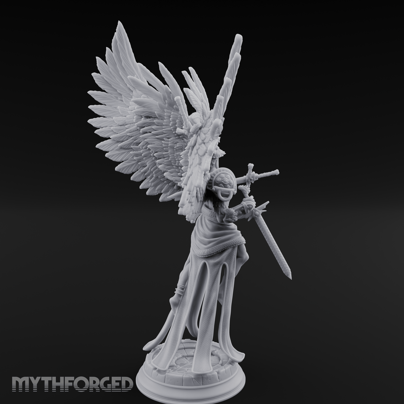 Wings Spread Wide Angel Paladin Miniature for Dungeons and Dragons, Pathfinder or other TTRPGs