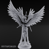 Wings Spread Wide Angel Paladin Miniature for Dungeons and Dragons, Pathfinder or other TTRPGs