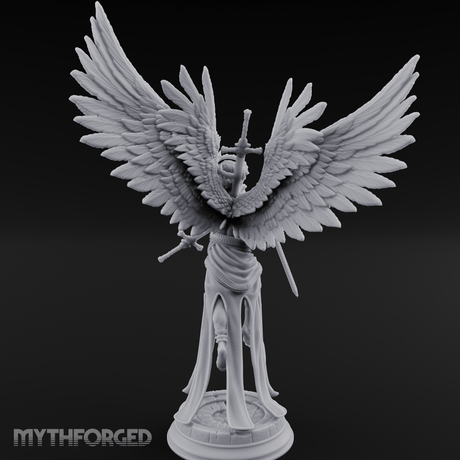 Wings Spread Wide Angel Paladin Miniature for Dungeons and Dragons, Pathfinder or other TTRPGs