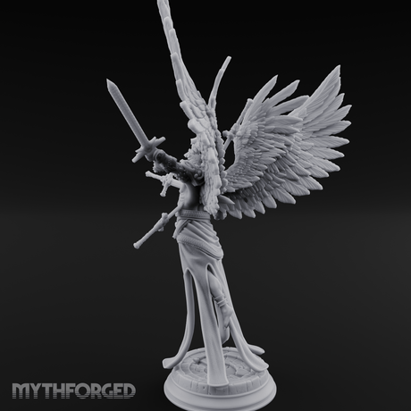 Wings Spread Wide Angel Paladin Miniature for Dungeons and Dragons, Pathfinder or other TTRPGs
