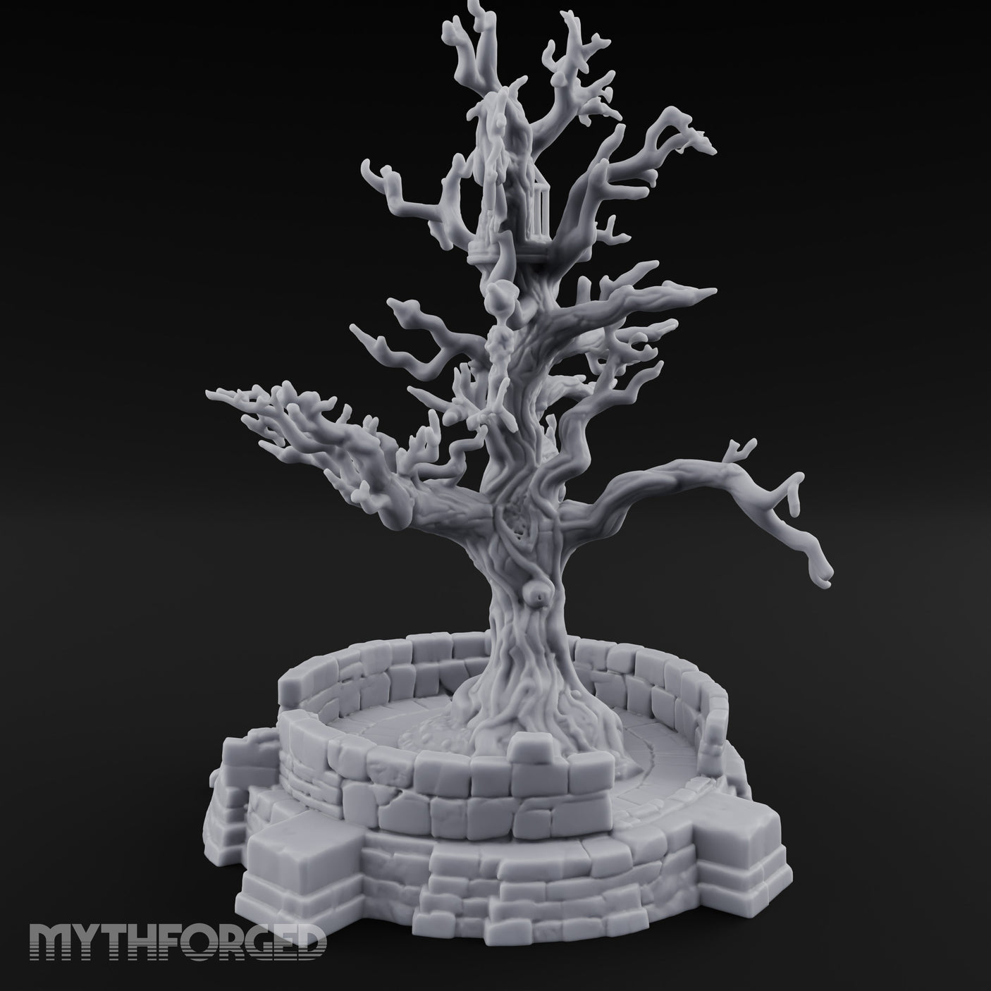 Cage-Hung Effigy-Draped Cursed Ritual Tree Shrine Miniature for Dungeons and Dragons, Pathfinder or other TTRPGs