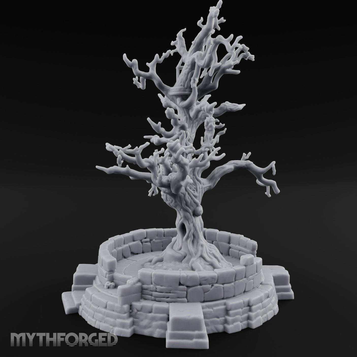 Cage-Hung Effigy-Draped Cursed Ritual Tree Shrine Miniature for Dungeons and Dragons, Pathfinder or other TTRPGs