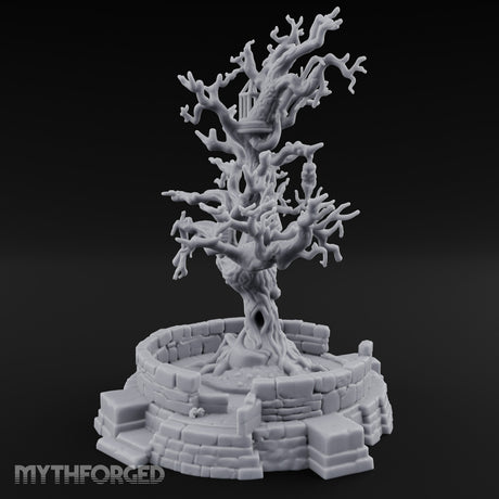 Cage-Hung Effigy-Draped Cursed Ritual Tree Shrine Miniature for Dungeons and Dragons, Pathfinder or other TTRPGs