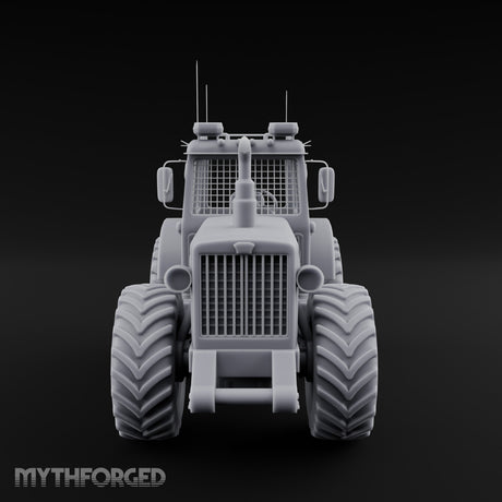 Cage-Windowed Antenna-Rigged Apocalypse Tractor Miniature for Dungeons and Dragons, Pathfinder or other TTRPGs