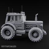 Cage-Windowed Antenna-Rigged Apocalypse Tractor Miniature for Dungeons and Dragons, Pathfinder or other TTRPGs