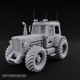 Cage-Windowed Antenna-Rigged Apocalypse Tractor Miniature for Dungeons and Dragons, Pathfinder or other TTRPGs