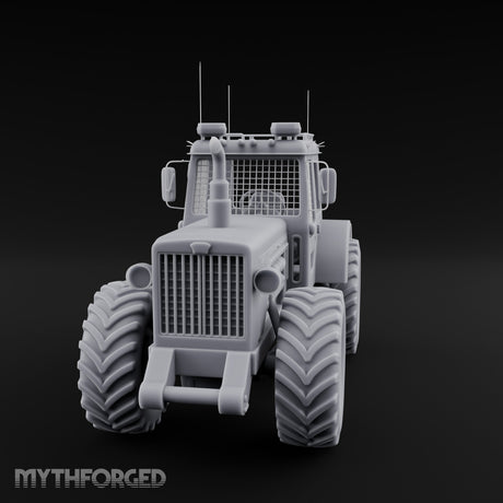 Cage-Windowed Antenna-Rigged Apocalypse Tractor Miniature for Dungeons and Dragons, Pathfinder or other TTRPGs