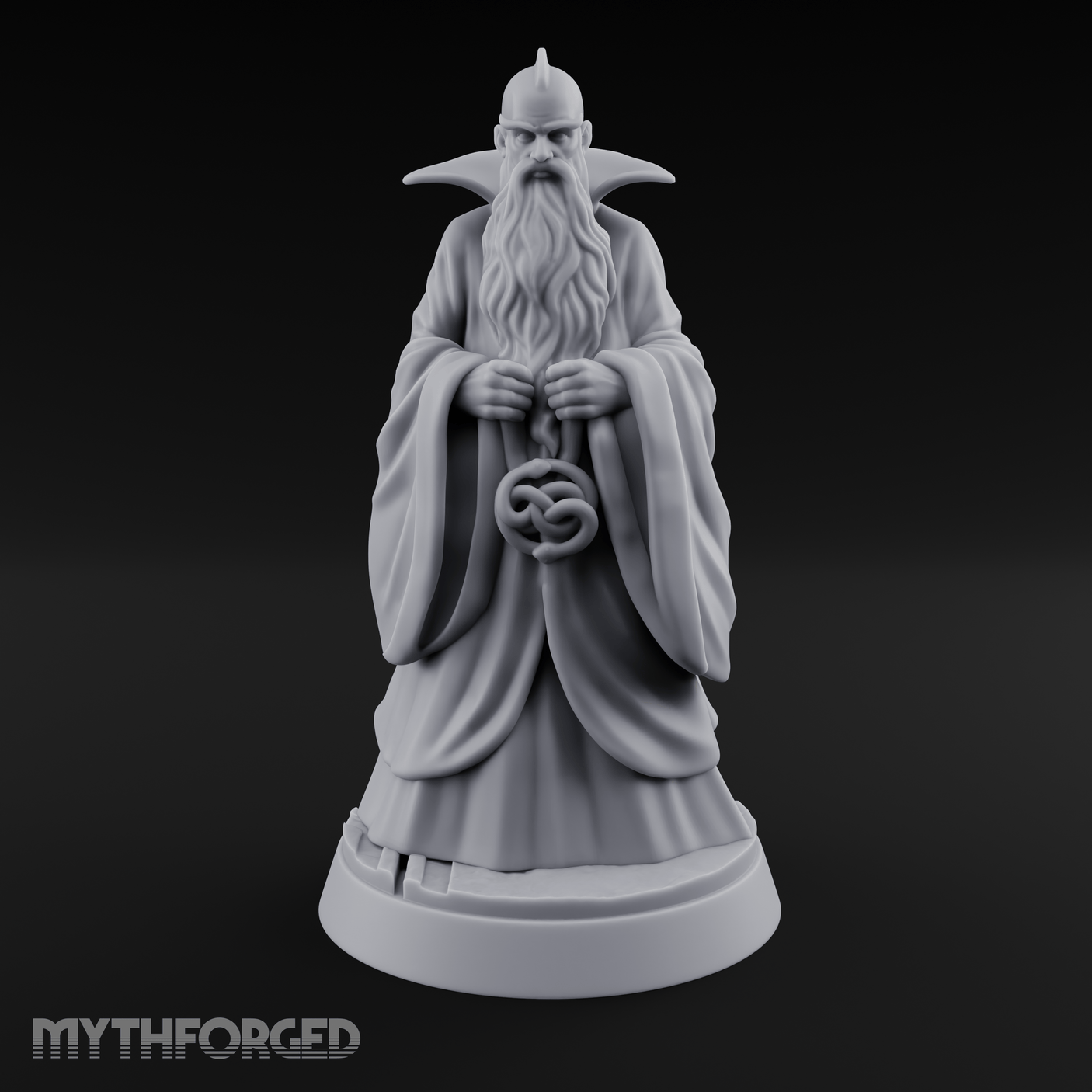 Broad-Shouldered Contemplative Wizard Miniature for Dungeons and Dragons, Pathfinder or other TTRPGs