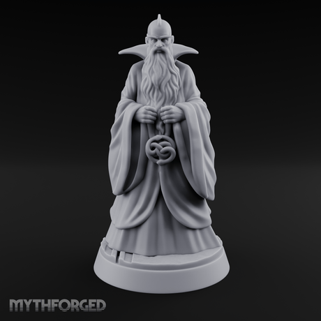 Broad-Shouldered Contemplative Wizard Miniature for Dungeons and Dragons, Pathfinder or other TTRPGs