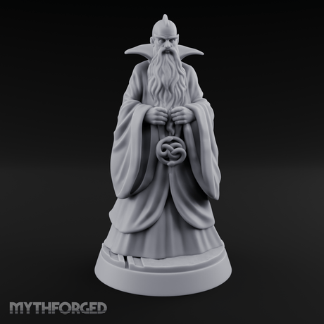 Broad-Shouldered Contemplative Wizard Miniature for Dungeons and Dragons, Pathfinder or other TTRPGs