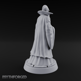 Broad-Shouldered Contemplative Wizard Miniature for Dungeons and Dragons, Pathfinder or other TTRPGs