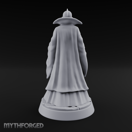 Broad-Shouldered Contemplative Wizard Miniature for Dungeons and Dragons, Pathfinder or other TTRPGs