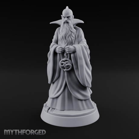 Broad-Shouldered Contemplative Wizard Miniature for Dungeons and Dragons, Pathfinder or other TTRPGs