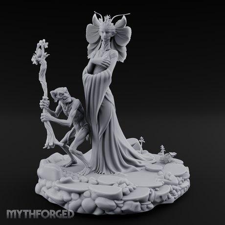 Butterfly Winged Towering Fey Lord Enchantress Miniature for Dungeons and Dragons, Pathfinder or other TTRPGs