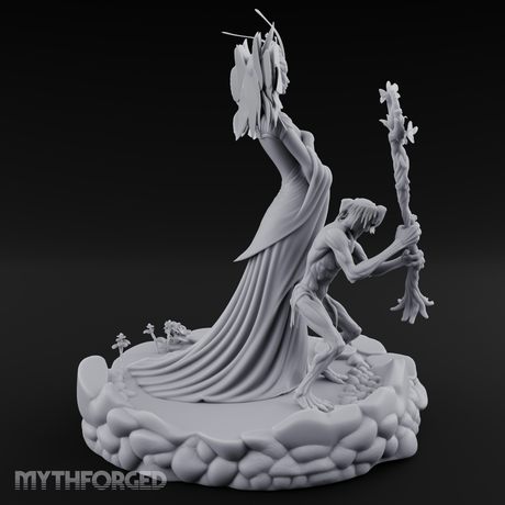 Butterfly Winged Towering Fey Lord Enchantress Miniature for Dungeons and Dragons, Pathfinder or other TTRPGs