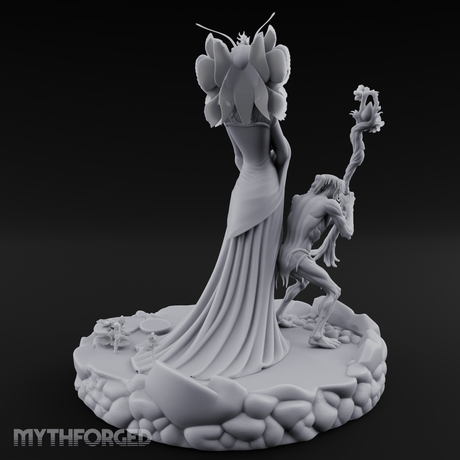 Butterfly Winged Towering Fey Lord Enchantress Miniature for Dungeons and Dragons, Pathfinder or other TTRPGs