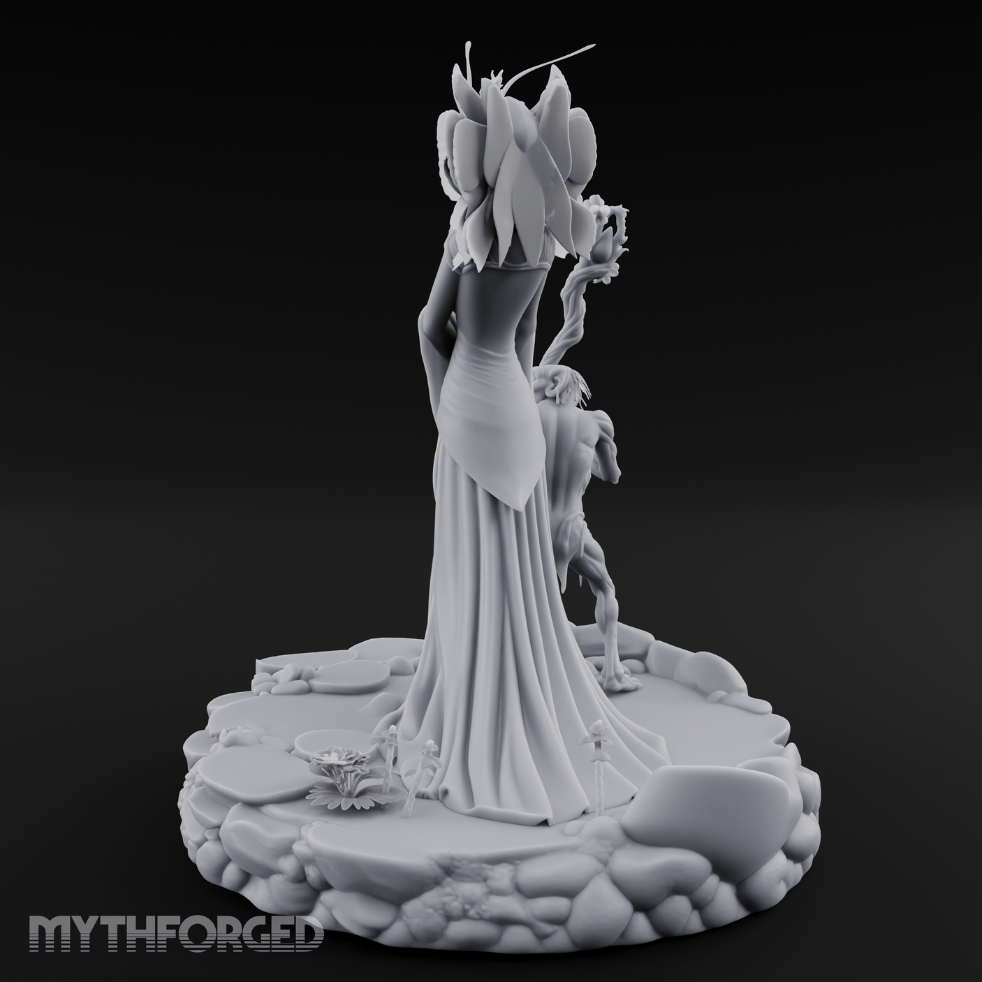 Butterfly Winged Towering Fey Lord Enchantress Miniature for Dungeons and Dragons, Pathfinder or other TTRPGs