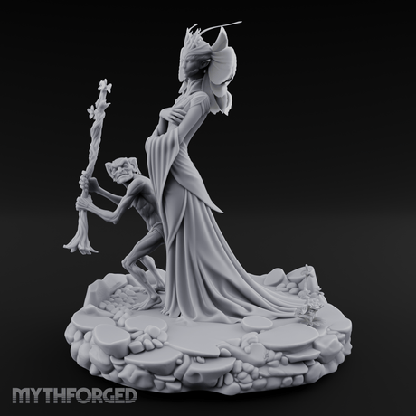 Butterfly Winged Towering Fey Lord Enchantress Miniature for Dungeons and Dragons, Pathfinder or other TTRPGs