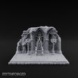 Candelabra-Flanked Filigree-Gated Gothic Cathedral Doorway Ruins Miniature for Dungeons and Dragons, Pathfinder or other TTRPGs