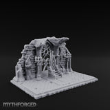 Candelabra-Flanked Filigree-Gated Gothic Cathedral Doorway Ruins Miniature for Dungeons and Dragons, Pathfinder or other TTRPGs